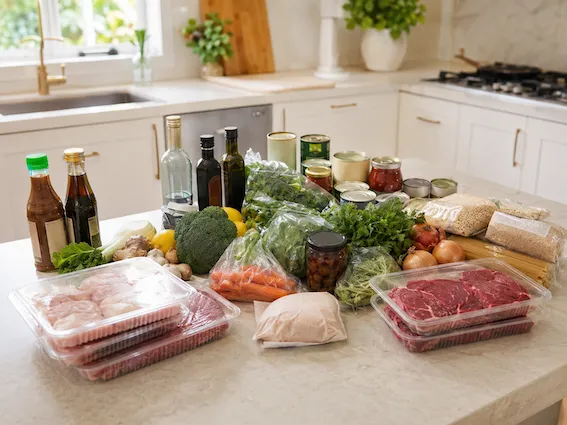 You buy the groceries.